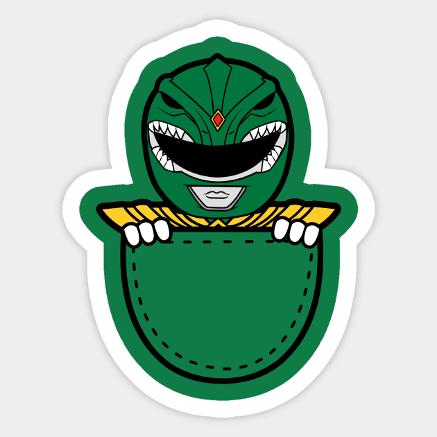 Green Ranger In The Pocket Sticker by liora natalia